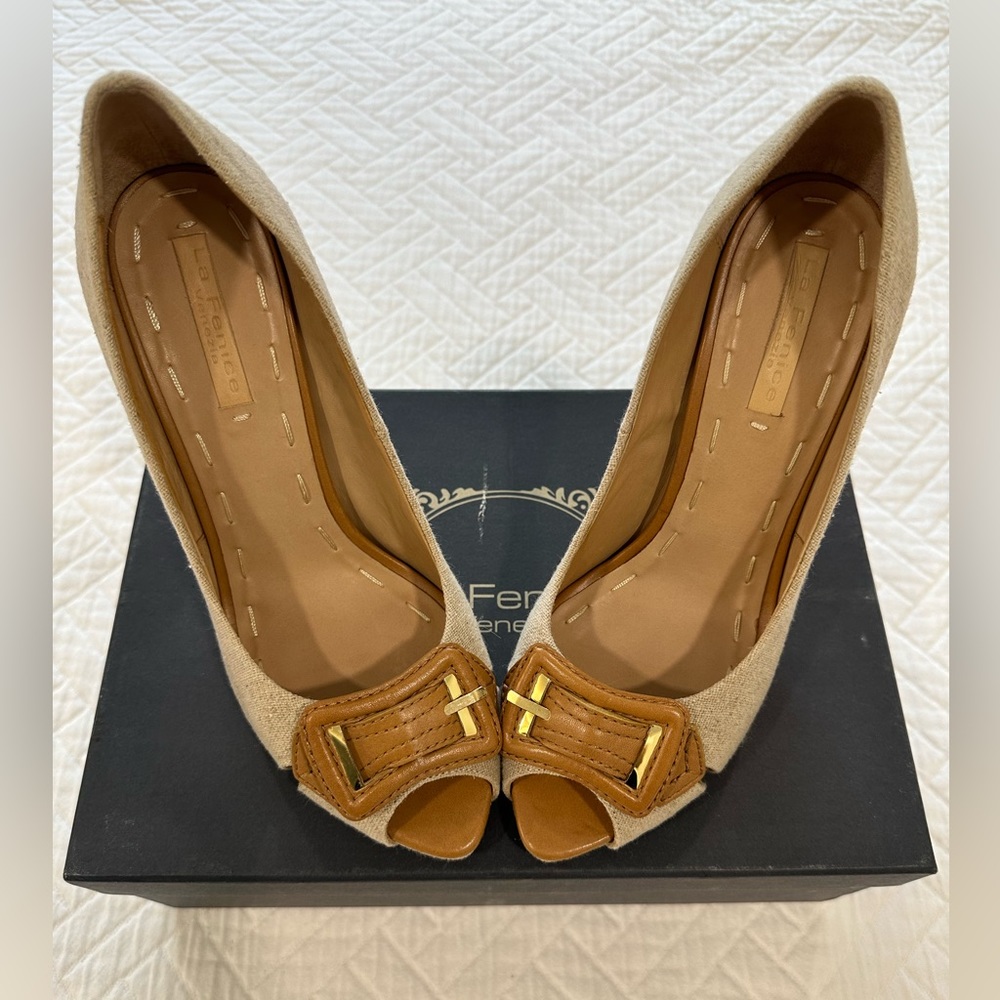 La Fenice - Venezia Shoes - Linen & Leather - Size 7.5